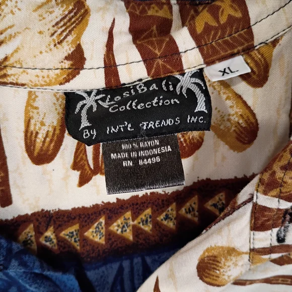 VTG KosiBali Collection Men's XL Lightweight Hawaiian Floral Pattern Summer Top - Picture 7 of 8